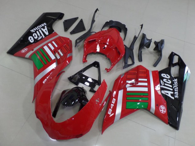 Alice con verde Carenado Ducati 848 1098 1198 2007-2014 Alice con verde Carenado Ducati 848 1098 1198 2007-2014
