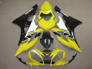 Amarillo Negro Calcomanía Carenado Yamaha R6 2006-2007