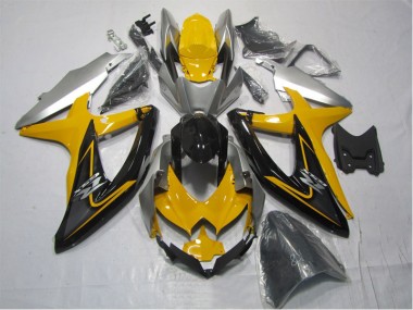 Amarillo Negro Kits Carenado Suzuki GSXR 1000 K7 2007-2008