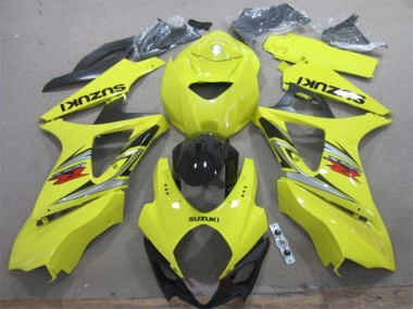 Amarillo Negro Kits Completo Carenado Suzuki GSXR 1000 K7 2007-2008
