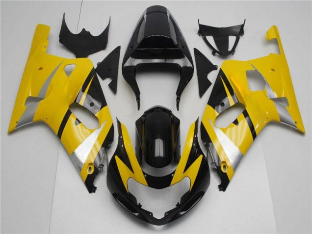 Amarillo Negro Kits Completo Carenado Suzuki GSXR 600 / 750 K1 K2 K3 2001-2003 Amarillo Negro Kits Completo Carenado Suzuki GSXR 600 / 750 K1 K2 K3 2001-2003