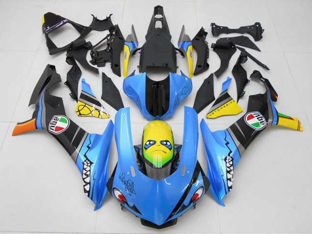 Azul Amarillo Tiburón Carenado Yamaha R1 2015-2019 Azul Amarillo Tiburón Carenado Yamaha R1 2015-2019