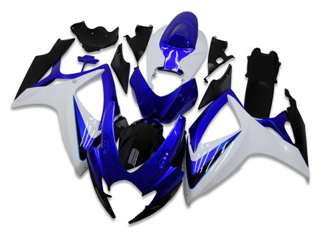 Azul Blanco ABS Kits Carenado Suzuki GSXR 600 / 750 K6 2006-2007