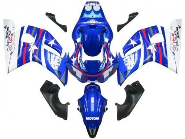 Azul Blanco Estrella Fiat Carenado Yamaha R6 1998-2002