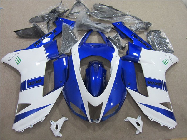 Azul Blanco Monster Carenado Kawasaki ZX6R 2007-2008 Azul Blanco Monster Carenado Kawasaki ZX6R 2007-2008