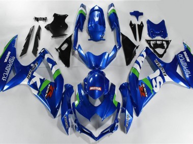 Azul Blanco Verde Carenado Suzuki GSXR 600 / 750 K8 2008-2010