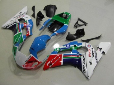 Azul Blanco Verde Rojo Wudy Motul Dunlop Carenado Yamaha R6 1998-2002