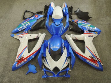 Azul Blanco con Calcomanías Carenado Suzuki GSXR 600 K8 2008-2010