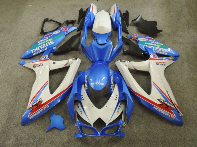 Azul Blanco con Calcomanías Carenado Suzuki GSXR 600 K8 2008-2010 Azul Blanco con Calcomanías Carenado Suzuki GSXR 600 K8 2008-2010