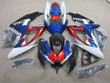 Azul Rojo Blanco Carenado Suzuki GSXR 600 K8 2008-2010