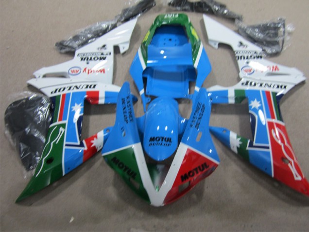 Azul Rojo Verde Motul Plástica Honda CBR 1000 RR 2004-2005 Azul Rojo Verde Motul Plástica Honda CBR 1000 RR 2004-2005
