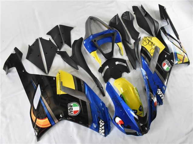 Azul Tiburón Carenado Kawasaki ZX6R 2007-2008 Azul Tiburón Carenado Kawasaki ZX6R 2007-2008