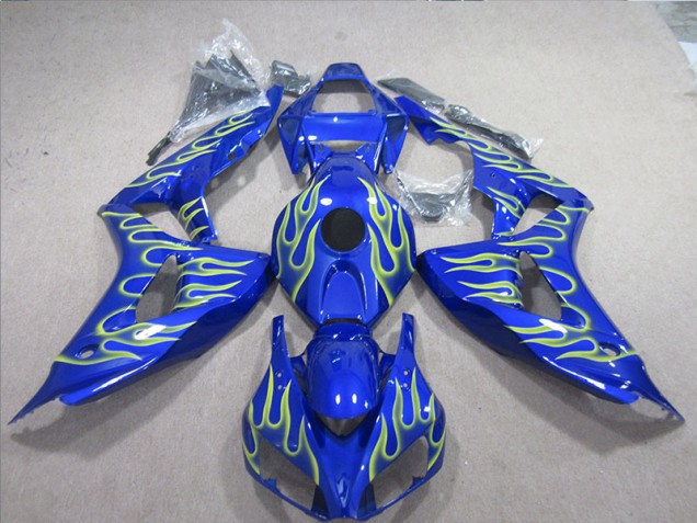 Azul Verde Llama Carenado Honda CBR 1000 RR 2006-2007 Azul Verde Llama Carenado Honda CBR 1000 RR 2006-2007