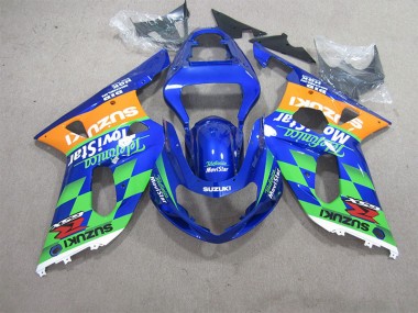 Azul Verde Telefumia Movistar Carenado Suzuki GSXR 600 K1 K2 K3 2001-2003
