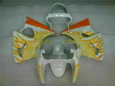Blanco Amarillo Llama Carenado Kawasaki ZX6R 2000-2002