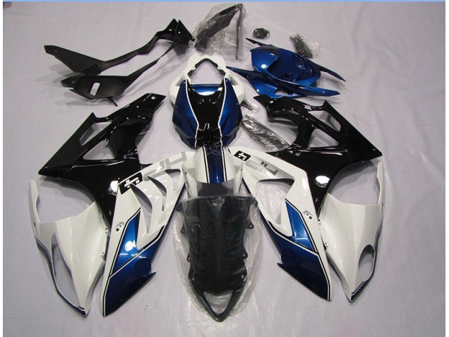 Blanco Azul ABS Plástico BMW S1000RR 2009-2014 Blanco Azul ABS Plástico BMW S1000RR 2009-2014