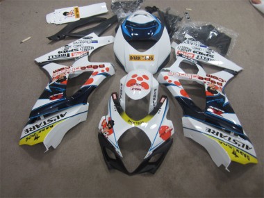 Blanco Azul Oscuro Dog Carenado Suzuki GSXR 1000 K7 2007-2008