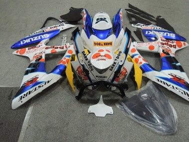 Blanco Azul Oscuro Dog Carenado Suzuki GSXR 600 K8 2008-2010