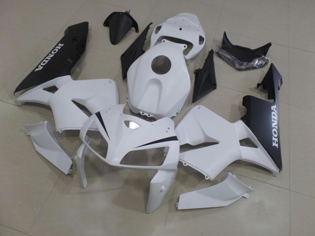 Blanco Negro ABS Plástica Honda CBR 600 RR 2005-2006 Blanco Negro ABS Plástica Honda CBR 600 RR 2005-2006