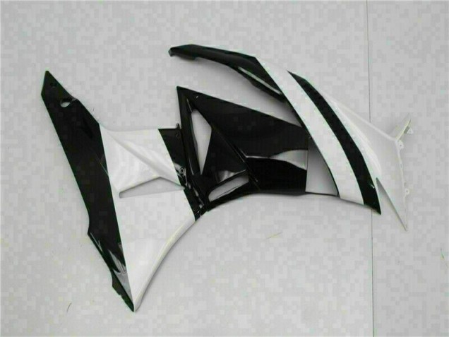Blanco Negro ABS Plástica Kawasaki ZX6R 2009-2012 Blanco Negro ABS Plástica Kawasaki ZX6R 2009-2012