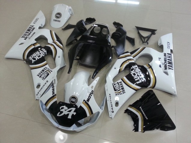 Blanco Negro Carenado Yamaha R6 1998-2002 Blanco Negro Carenado Yamaha R6 1998-2002