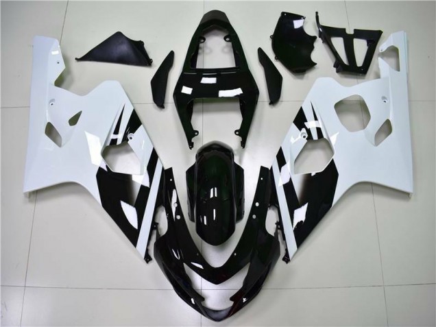 Blanco Negro Inyección Kit Carenado Suzuki GSXR 600 / 750 K4 2004-2005