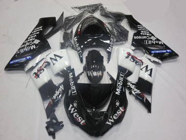 Blanco Negro Kit Carenado Kawasaki ZX6R 2005-2006