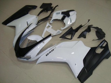 Blanco Negro Mate Carenado Ducati 848 1098 1198 2007-2014