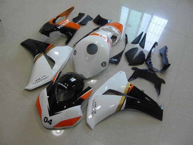 Blanco & Negro & Naranja Carrera Carenado Honda CBR 1000 RR 2008-2011