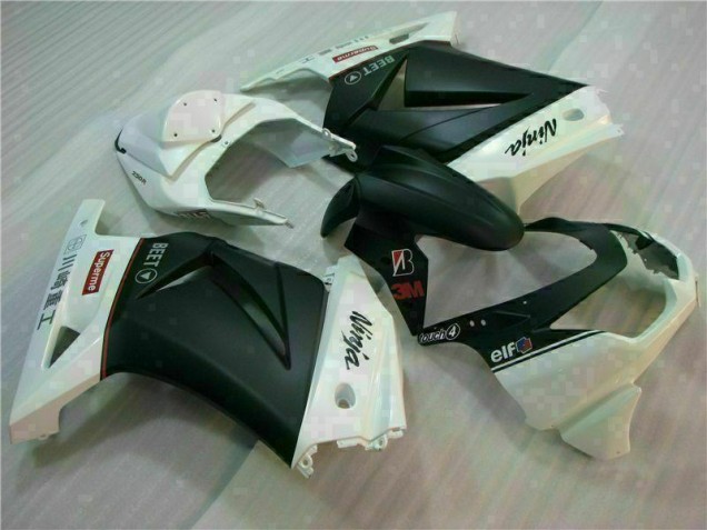 Blanco Negro Ninja 3M Carenado Kawasaki EX250 2008-2012 Blanco Negro Ninja 3M Carenado Kawasaki EX250 2008-2012