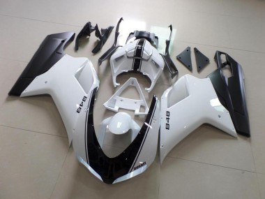 Blanco & Negro Raya Carenado Ducati 848 1098 1198 2007-2014