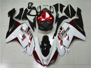 Blanco Negro Rojo Carenado Kawasaki ZX6R 2007-2008