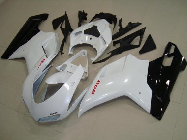 Blanco Perla Negro Carenado Ducati 848 1098 1198 2007-2014