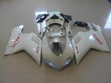 Blanco Perla Rojo Calcomanías Carenado Ducati 848 1098 1198 2007-2014