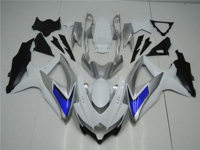 Blanco Plata Azul Carenado Suzuki GSXR 600 / 750 K8 2008-2010 Blanco Plata Azul Carenado Suzuki GSXR 600 / 750 K8 2008-2010