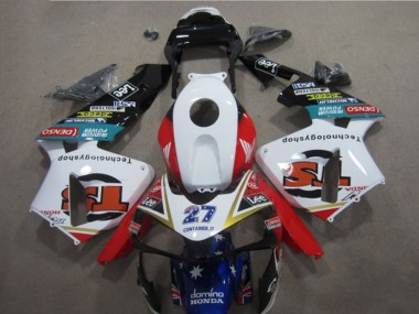 Blanco Rojo Azul Lee 27 Carenado Honda CBR 600 RR 2005-2006