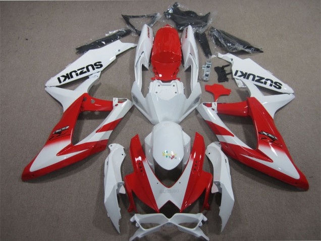 Blanco Rojo Carenado Suzuki GSXR 600 K8 2008-2010 Blanco Rojo Carenado Suzuki GSXR 600 K8 2008-2010