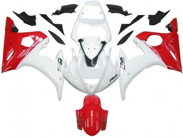Blanco Rojo Carenado Yamaha R6 2003-2005 Blanco Rojo Carenado Yamaha R6 2003-2005