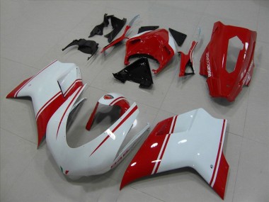 Blanco & Rojo Carrera Versión Carenado Ducati 848 1098 1198 2007-2014