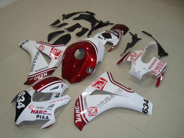 Blanco Rojo HARC Pro PIAA 634 Kits Completo Carenado Honda CBR 1000 RR 2008-2011