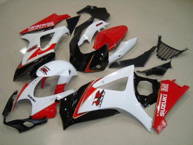 Blanco Rojo Negro Carenado Suzuki GSXR 1000 K7 2007-2008