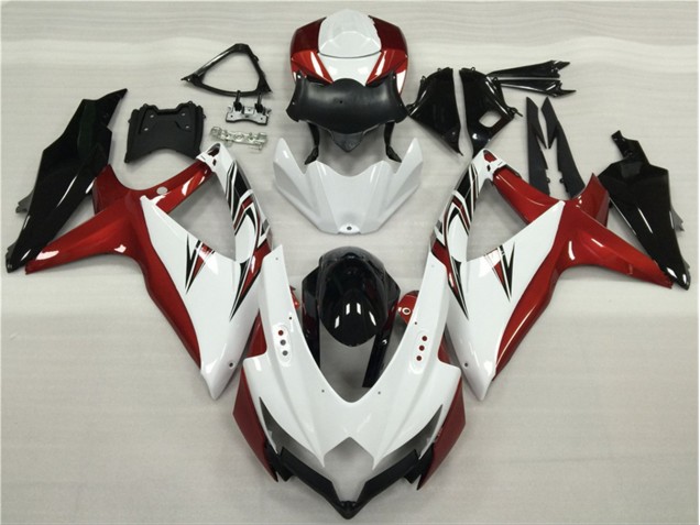 Blanco Rojo Negro Carenado Suzuki GSXR 600 / 750 K8 2008-2010 Blanco Rojo Negro Carenado Suzuki GSXR 600 / 750 K8 2008-2010