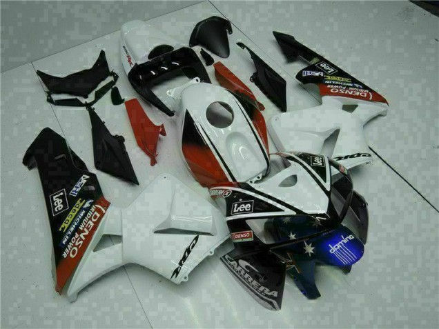 Blanco Rojo Negro Lee Carenado Honda CBR 600 RR 2005-2006 Blanco Rojo Negro Lee Carenado Honda CBR 600 RR 2005-2006