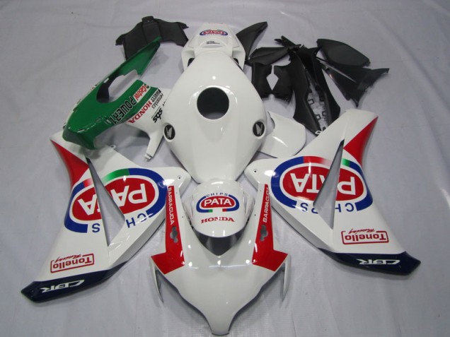 Blanco Rojo PATA Kit Carenado Inyección Honda CBR 1000 RR 2008-2011