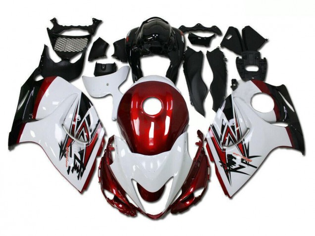Blanco Rojo Plástico Suzuki GSXR 1300 Hayabusa 2008-2019