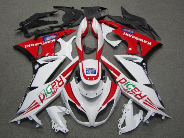 Blanco Rojo Rapid Carenado Kawasaki ZX6R 2009-2012 Blanco Rojo Rapid Carenado Kawasaki ZX6R 2009-2012