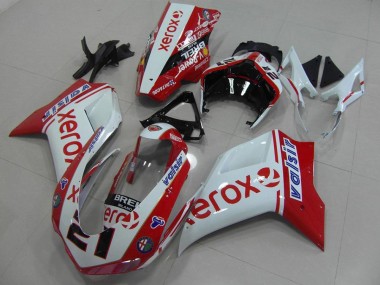Blanco Rojo Xerox Kit ABS Carenado Ducati 848 1098 1198 2007-2014