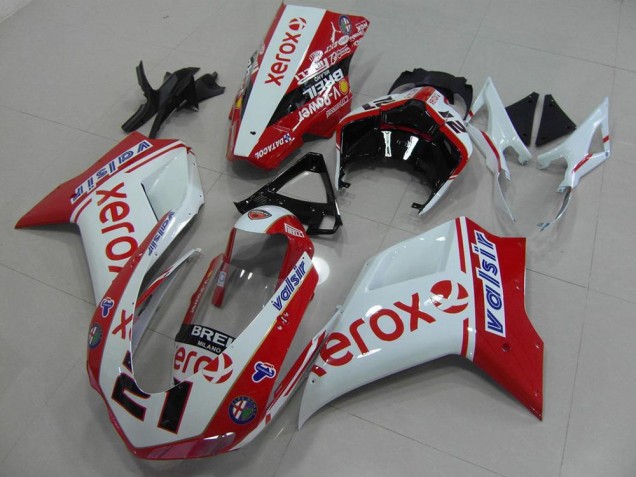 Blanco Rojo Xerox Kit ABS Carenado Ducati 848 1098 1198 2007-2014 Blanco Rojo Xerox Kit ABS Carenado Ducati 848 1098 1198 2007-2014