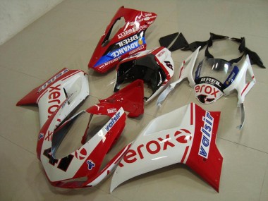 Blanco Rojo Xerox Kit Carenado ABS Completo Ducati 848 1098 1198 2007-2014