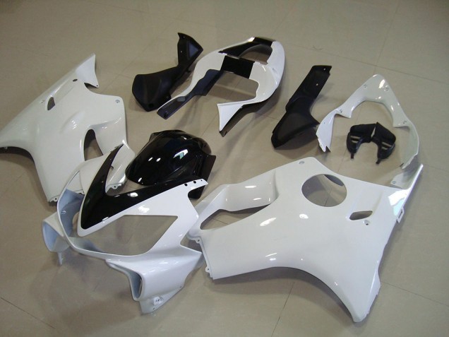 Blanco con Negro Raya Carenado Honda CBR 600 F4i 2001-2003 Blanco con Negro Raya Carenado Honda CBR 600 F4i 2001-2003